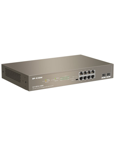 Коммутатор IP-COM G1110P-8-150W Коммутатор неуправляемый PoE, 8 портов 8x1 Гбит/с, SFP 2x1 Гбит/с, PoE 8х30 Вт (до 130 Вт), уста