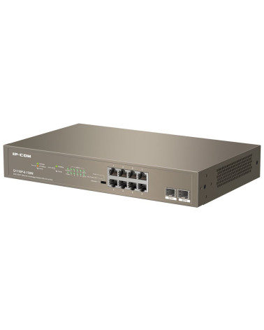 Коммутатор IP-COM G1110P-8-150W Коммутатор неуправляемый PoE, 8 портов 8x1 Гбит/с, SFP 2x1 Гбит/с, PoE 8х30 Вт (до 130 Вт), уста