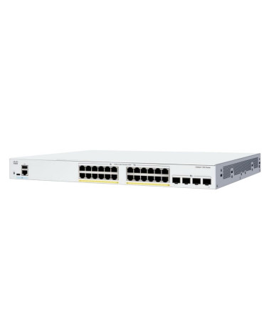 Коммутатор CISCO Catalyst 1300 24x 10/100/1000 RJ-45 PoE+, 4x 10Gb SFP+ uplinks, PoE+ 195W, Fanless, C1300-24P-4X