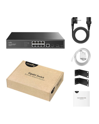 Коммутатор CUDY 8-Port Layer 2 Managed Gigabit Switch with 2 Gigabit SFP Slots 8-Port Layer 2 Managed 10/100/1000M  Switch, 8 Gi