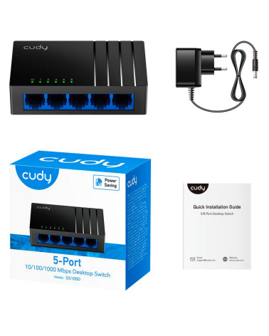 Коммутатор CUDY 5-Port Gigabit Desktop Switch 8-Port Gigabit Desktop Switch, 8 10/100/1000M RJ45 Ports, IGMP Snooping, Loop Dete