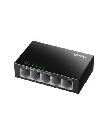 Коммутатор CUDY 5-Port 10/100 Mbps Metal Switch 5-Port 10/100 Mbps Desktop Switch, 5 10/100M RJ45 Ports, Loop Detection, Metal C