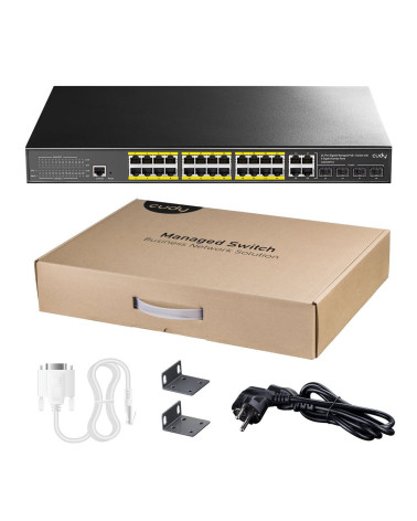 Коммутатор CUDY 24-Port Layer 2 Managed Gigabit PoE+ Switch with 4 Gigabit Combo Ports  400W Layer 2 Managed 28 Ports 10/100/100