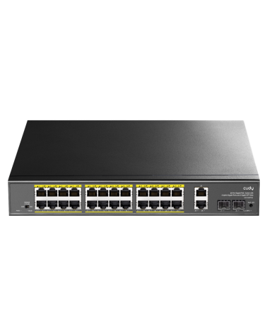 Коммутатор CUDY 24-Port Gigabit PoE+ Switch with 2 Uplink Gigabit Ports and 2 Gigabit SFP Slots 300W 24-10/100/1000 BASE-T Gigab