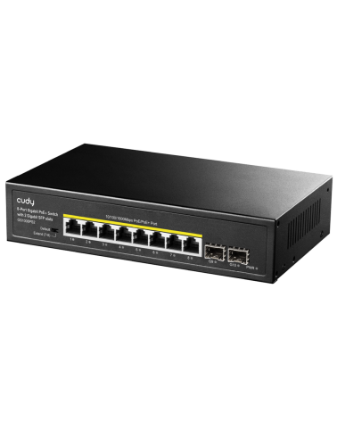Коммутатор CUDY 8-Port Gigabit PoE+ Switch with 2 Gigabit SFP slot 120W 8-10/100/1000 BASE-T Gigabit ports, 2-1000 BASE-X SFP Sl