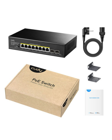 Коммутатор CUDY 8-Port Gigabit PoE+ Switch with 2 Gigabit SFP slot 120W 8-10/100/1000 BASE-T Gigabit ports, 2-1000 BASE-X SFP Sl