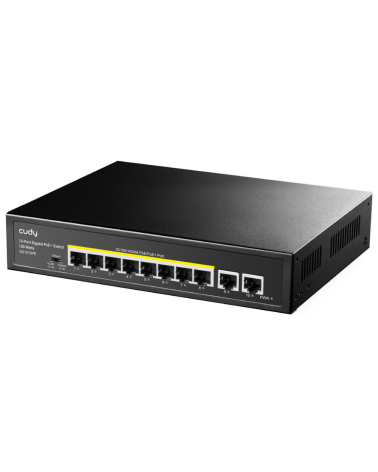 Коммутатор CUDY 8-Port Gigabit PoE+ Switch with 2 Gigabit Uplink Ports 120W                                          8 RJ-45 10/