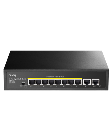 Коммутатор CUDY 8-Port Gigabit PoE+ Switch with 2 Gigabit Uplink Ports 120W                                          8 RJ-45 10/