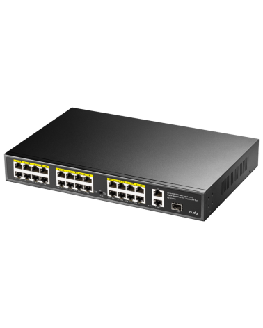 Коммутатор CUDY 24-Port 10/100M PoE+ Switch with 2 Gigabit Port+ 1SFP 300W 24-Port 10/100M PSE RJ-45 +2 Gigabit RJ- 45 +1SFP Por