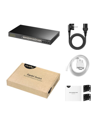 Коммутатор CUDY  GS2024S2  24-Port Layer 2 Managed Gigabit Switch with 4 Gigabit SFP Slots 24-Port Layer 2 Managed 10/100/1000M 