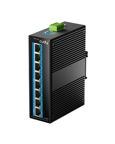 Коммутатор CUDY 8-Port Gigabit Industrial PoE Switch 8-Port Aluminum Industrial PoE Switch, 1000Mbps 8-Port RJ45, 802.3at/af, Di