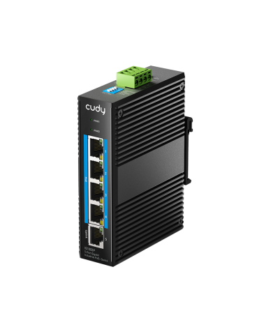 Коммутатор CUDY 5-Port Gigabit Industrial PoE Switch  5-Port Aluminum Industrial, 1000Mbps 5-Port RJ45, 802.3at/af, Din-rail des