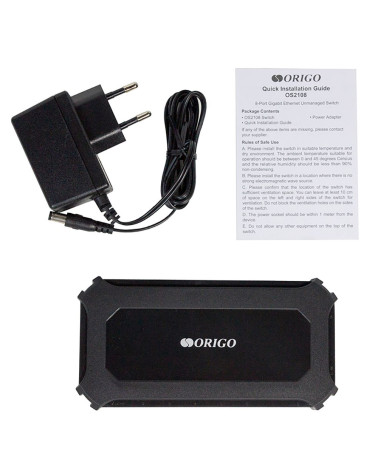 Неуправляемый коммутатор ORIGO OS2108/A1A 
8x1000Base-T, корпус пластик