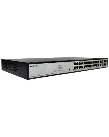 Коммутатор ORIGO OS2328P/360W/A1A Настраиваемый L2 PoE-коммутатор 24x1000Base-T PoE, 4xCombo 1000Base-T/SFP, PoE-бюджет 360 Вт, 