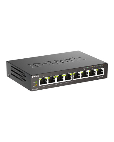 Коммутатор D-Link DGS-1008P/F3A PoE-коммутатор, 8x1000Base-T (4x1000Base-T PoE), PoE-бюджет 60 Вт, корпус металл