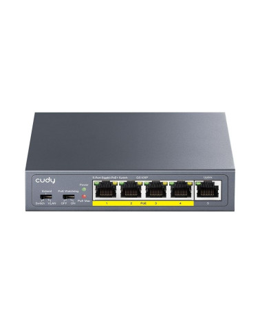 Коммутатор CUDY  GS105P  5-Port Gigabit PoE+ Switch 36W