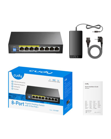 Коммутатор CUDY  GS1008P  8-Port Gigabit PoE+ Switch 60W
