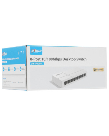 Коммутатор Dahua 8-port 10/100M RJ45 Non-PoE Switch, Plastic case