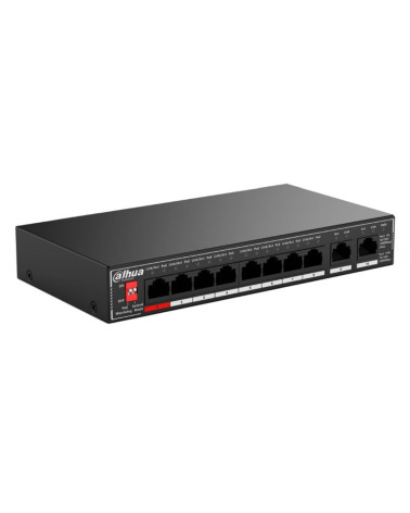 Коммутатор Dahua 10-port Gigabit RJ45 8-port PoE Switch, 96W, Metal case