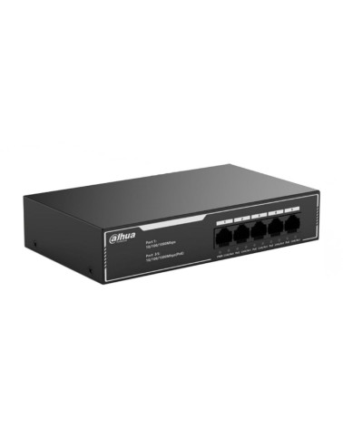 Коммутатор Dahua 5-port Gigabit RJ45 4-port PoE Switch, 36W, Metal case