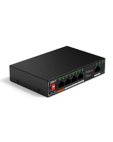 Коммутатор Dahua 5-port 10/100M RJ45 4-port PoE Switch, 60W, Metal case