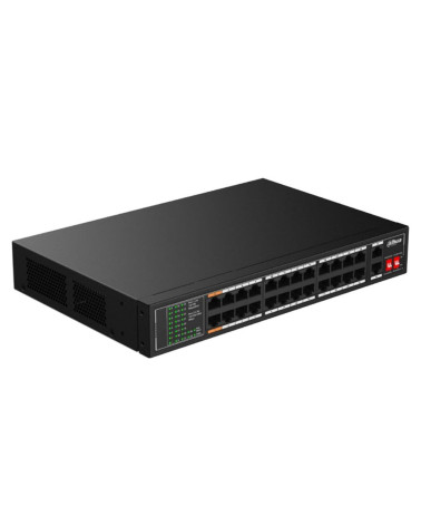 Коммутатор Dahua 26-port 10/100M RJ45 24-port PoE Switch, 190W, Metal case