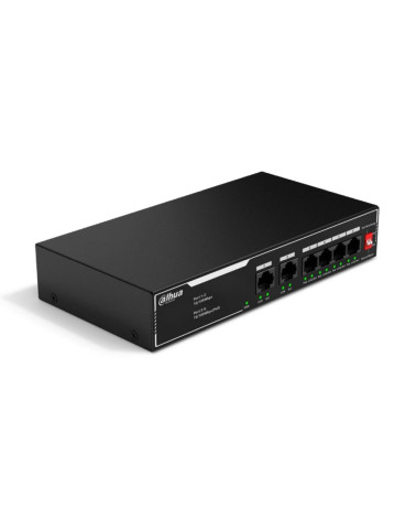 Коммутатор Dahua 6-port 10/100M RJ45 4-port PoE Switch, 36W, Metal case