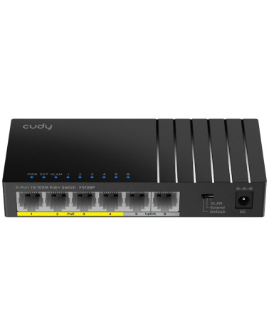 Коммутатор CUDY FS106P 6-Port 10/100M PoE+ Switch 36W