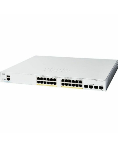Коммутатор CISCO Catalyst 1200 24x10/100/1000 RJ-45 PoE+, 4x1G SFP+ uplinks, PoE+ 195W, Rack Mounting kit, Fanless, C1200-24P-4G