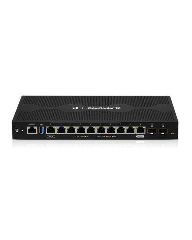 Маршрутизатор Ubiquiti EdgeRouter 12 |ER-12| Ubiquiti маршрутизатор 4 ядра (1 ГГц), 10х 1G RJ45, 2х SFP, раздача PoE, |ER-12| (0