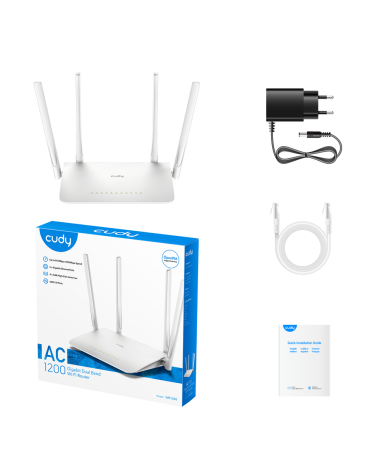 Маршрутизатор CUDY AC1200 Gigabit Wi-Fi Mesh Router Dual Band, Chipset MediaTek, 5 × 10/100/1000Mbps RJ45 Ports, 4 x 5dBi fixed 