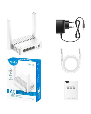 Маршрутизатор CUDY WR1200E AC1200 Wi-Fi Router Dual Band, Chipset MediaTek, 802.11ac/a/b/g/n, 867Mbps at 5GHz + 300Mbps at 2.4GH
