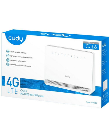 Модем CUDY AC1200 Wi-Fi 4G LTE-Cat6 Gigabit Router, 4 10/100/1000M RJ45 Ports,  Nano SIM Slot, Quectel module inside,build-in 4G