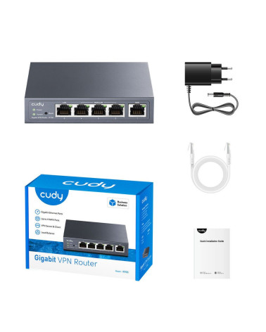 Маршрутизатор CUDY Gigabit Multi-WAN VPN Router, 1 GbE WAN,  1GbE LAN, 3 Configurable WAN/LAN,  Load balancing,  Link Backup, Ze