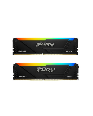 Модуль памяти Kingston FURY Beast RGB 64GB DDR4 3200 DIMM Gaming Memory Non-ECC, CL16, 1.35V, Kit (2*32GB), RTL