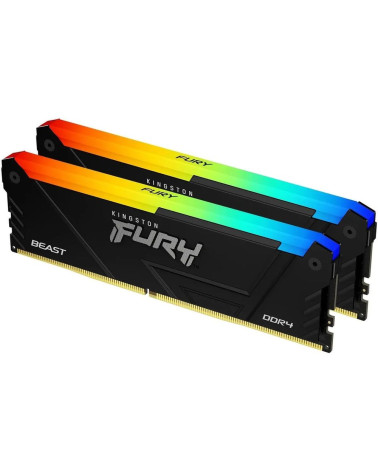 Модуль памяти Kingston FURY Beast RGB 64GB DDR4 3200 DIMM Gaming Memory Non-ECC, CL16, 1.35V, Kit (2*32GB), RTL