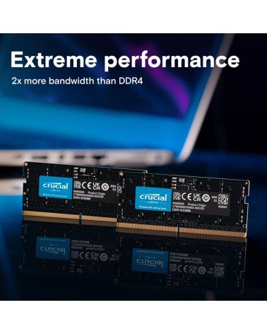 Модуль памяти 16GB Crucial DDR5 4800 SO DIMM Basics Laptop Memory Non-ECC, CL40, 1.1V, SRx8, RTL