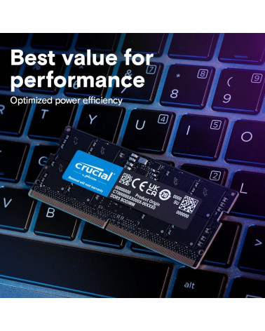 Модуль памяти 16GB Crucial DDR5 4800 SO DIMM Basics Laptop Memory Non-ECC, CL40, 1.1V, SRx8, RTL