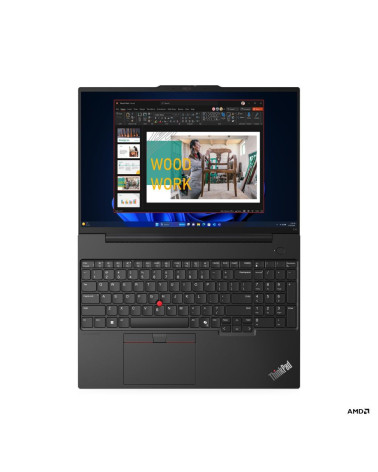 Ноутбук Lenovo ThinkPad E16 Gen 2 AMD Ryzen 7 7735HS/16Gb (1*16 D5)/SSD512Gb/UMA/16"/IPS/WUXGA/1920x1200/60Hz/NoOS/RJ-45/Black/1