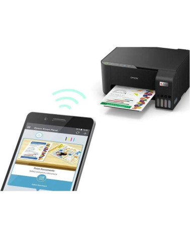 МФУ струйное Epson EcoTank L3250, A4, цветная печать, 15 стр/мин, 5760x1440 dpi, USB/WiFi/СНПЧ, чёрный корпус (C11CJ67418)