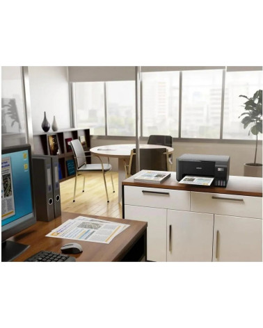 МФУ струйное Epson EcoTank L3250, A4, цветная печать, 15 стр/мин, 5760x1440 dpi, USB/WiFi/СНПЧ, чёрный корпус (C11CJ67418)