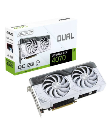 Видеокарта ASUS RTX4070 DUAL WHITE OC 12GB GDDR6X 192bit 3xDP HDMI 2FAN RTL [DUAL-RTX4070-O12G-WHITE]