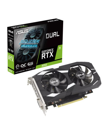 Видеокарта ASUS RTX3050 DUAL OC 6GB GDDR6 96bit DVI DP HDMI 2FAN [DUAL-RTX3050-O6G]