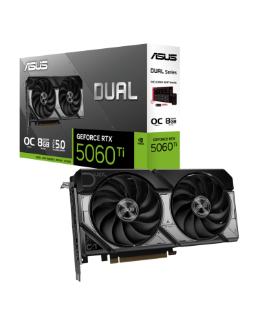 Видеокарта ASUS RTX5060Ti DUAL OC 8GB GDDR7 128bit 3xDP HDMI 2FAN RTL [DUAL-RTX5060TI-O8G]