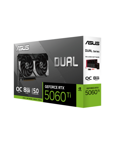 Видеокарта ASUS RTX5060Ti DUAL OC 8GB GDDR7 128bit 3xDP HDMI 2FAN RTL [DUAL-RTX5060TI-O8G]