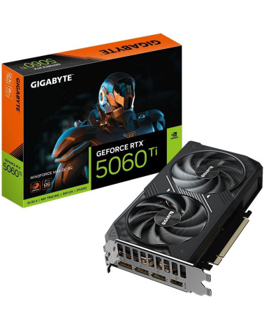 Видеокарта Gigabyte RTX5060Ti WINDFORCE MAX OC 8GB GDDR7 128bit 3xDP HDMI 2FAN RTL