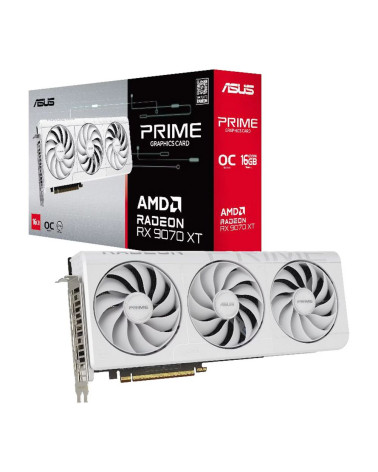 Видеокарта ASUS RX9070XT PRIME WHITE OC 16GB GDDR6 256bit 3xDP HDMI 3FAN RTL (PRIME-RX9070XT-O16G-WHITE)