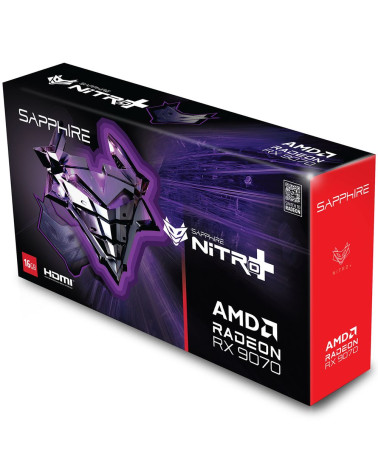 Видеокарта Sapphire RX9070 NITRO+ OC 16GB GDDR6 256bit 2xDP 2xHDMI 3FAN RTL