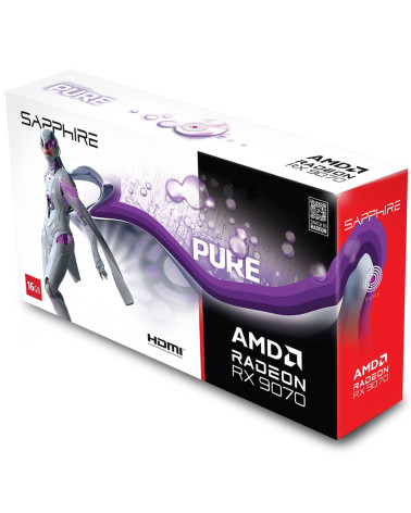 Видеокарта Sapphire RX9070 PURE OC 16GB GDDR6 256bit 2xDP 2xHDMI 3FAN RTL