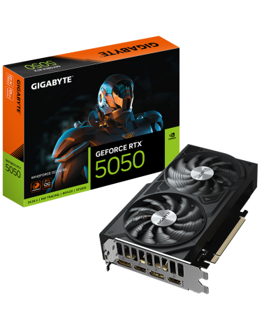 Видеокарта Gigabyte RTX5050 WINDFORCE OC V2 8GB GDDR6 128bit 2xDP 2xHDMI 2FAN RTL
